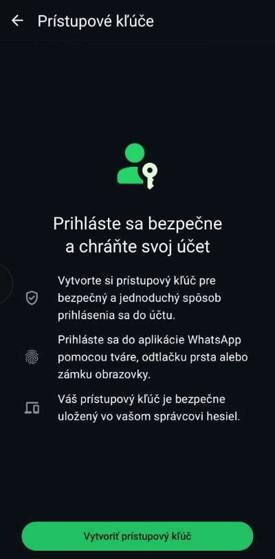 WhatsApp passkey