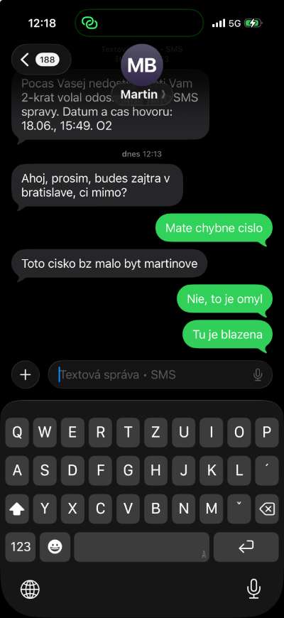 odpoved na SMS nezname cislo