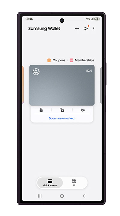 Samsung pridáva do peňaženky digitálny kľúč od vybraných Volkswagen vozidiel
