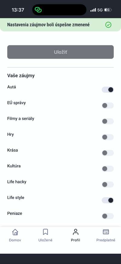 tvoje spravy volba preferencii