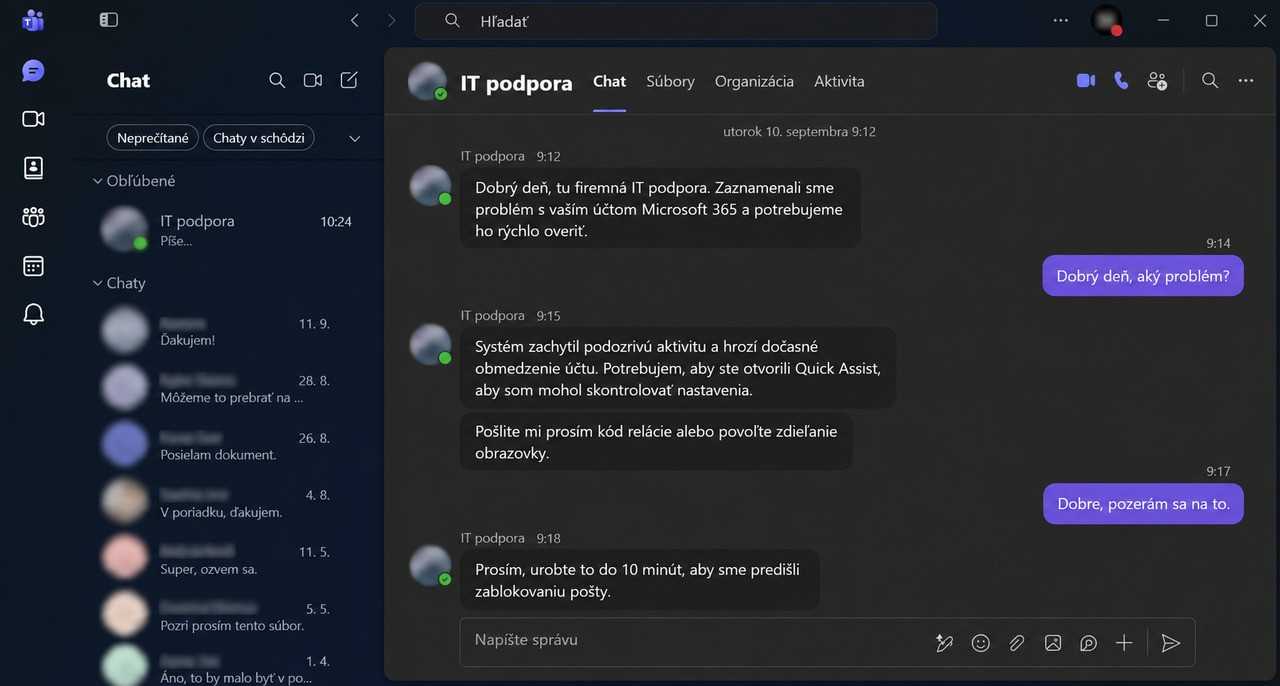 Falosna podpora konverzacia