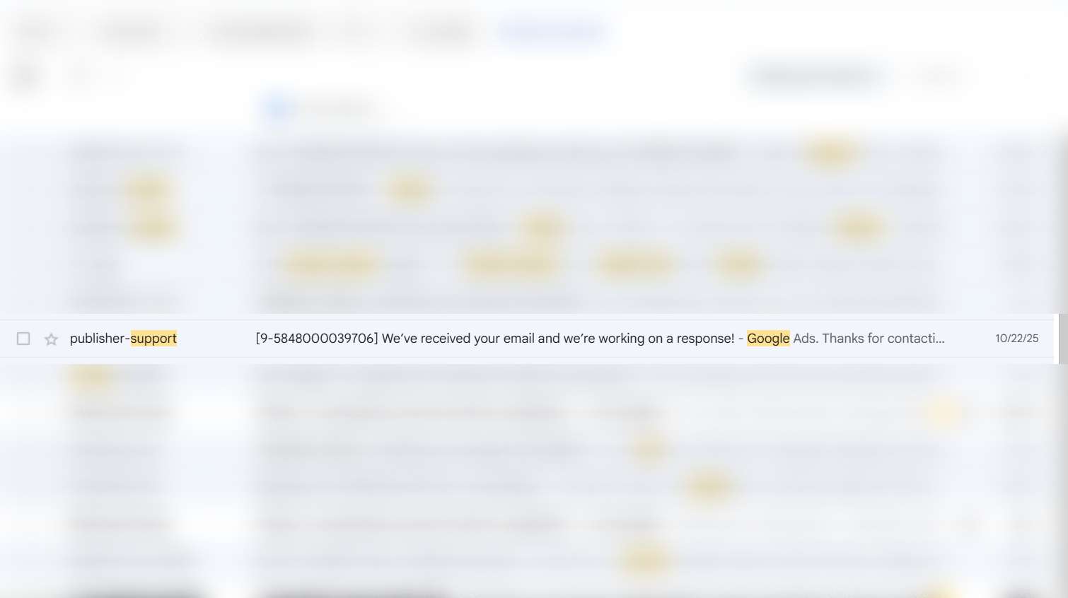 Google Support e-mail