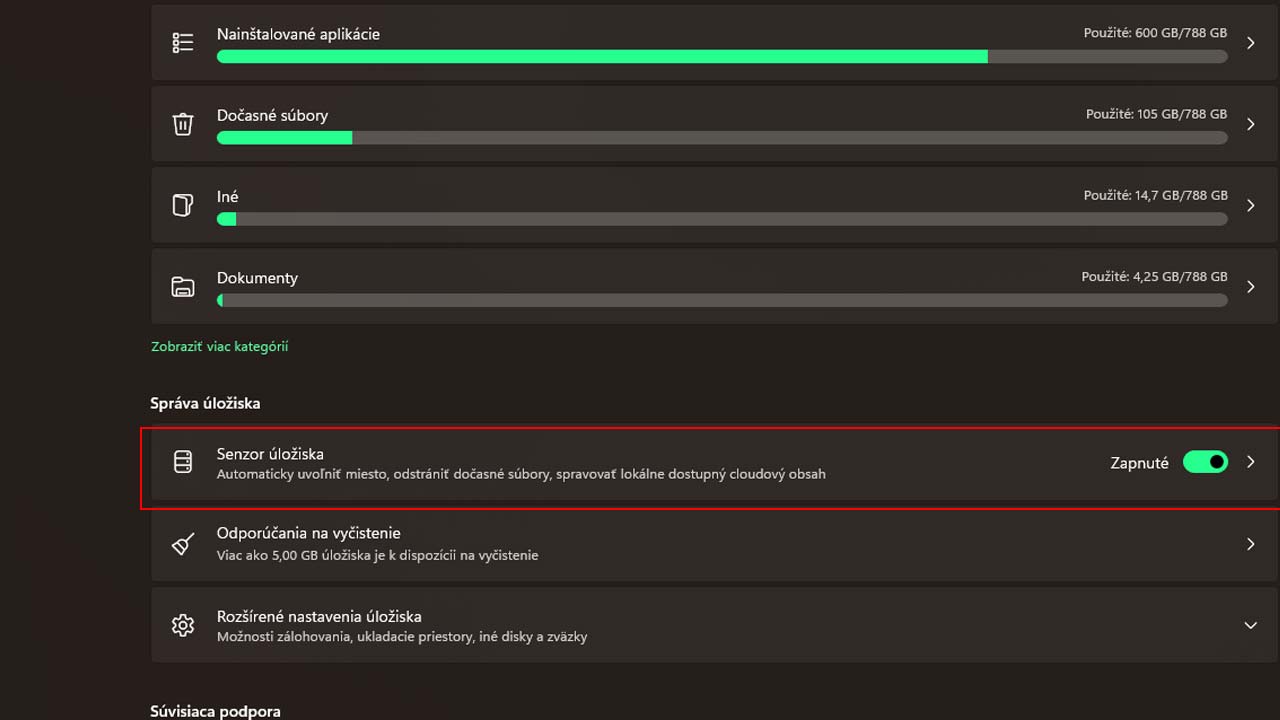 Storage Sense ti pomôže inteligentnejšie spravovať úložisko vo Windows 11