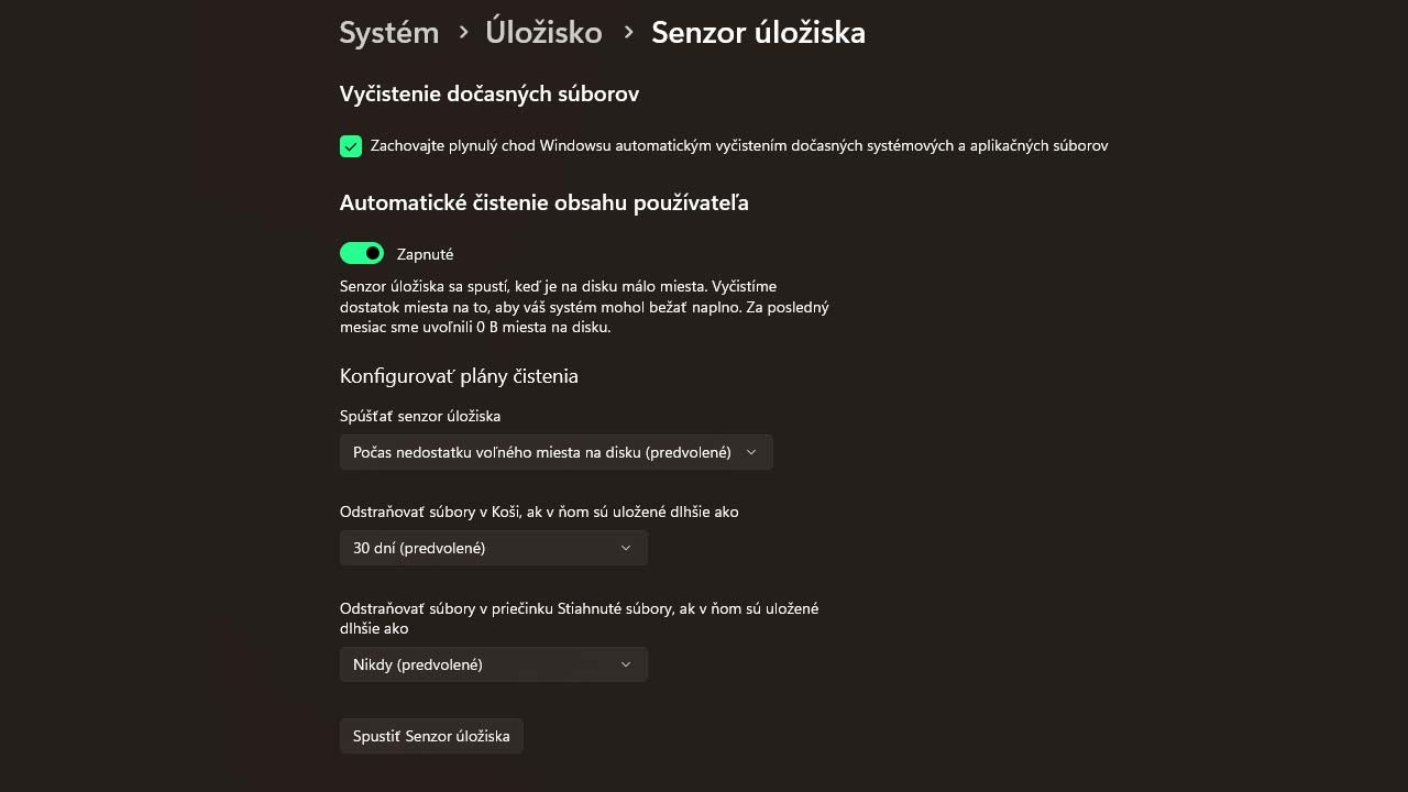 Storage Sense ti pomôže inteligentnejšie spravovať úložisko vo Windows 11
