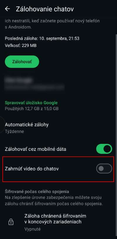 whatsapp zalohy videa